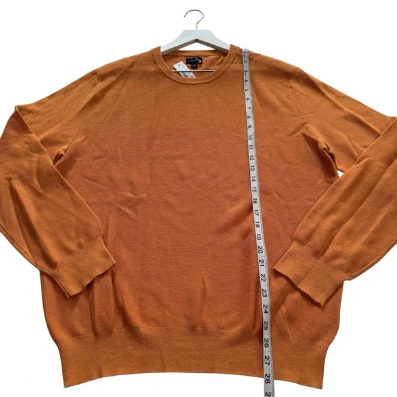 NWT J. Crew Men’s Size Large Orange 100% Cotton Pullover Sweater